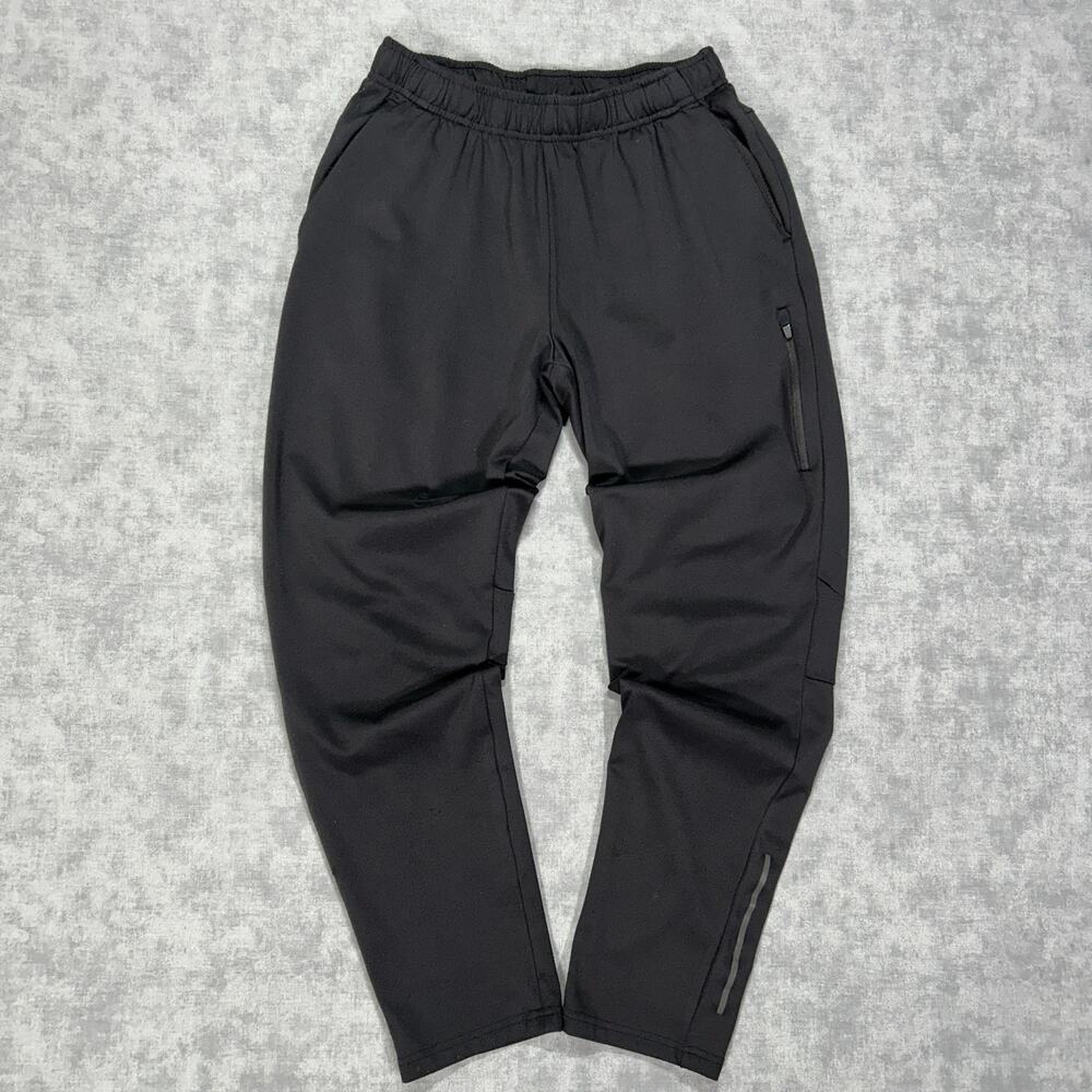 Skora athletic black fleece lined reflective strip running jogger sweatpants M/S